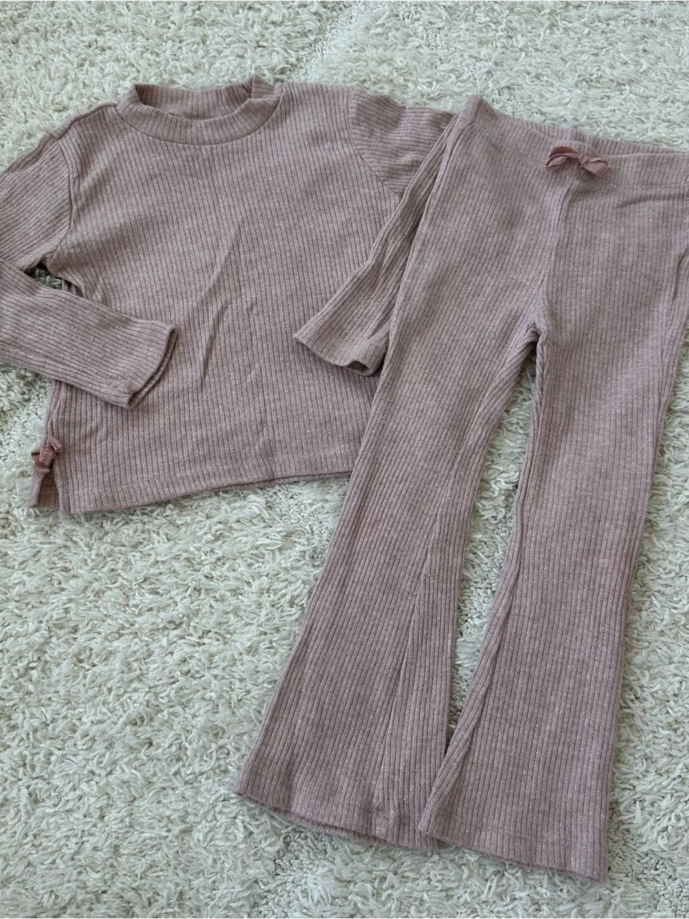 Zara Pink Ribbed Sparkle Set